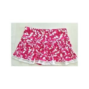 GRAND SLAM Women's Skirt Skort XL Tennis Pickleball Pink White Ruffle Floral